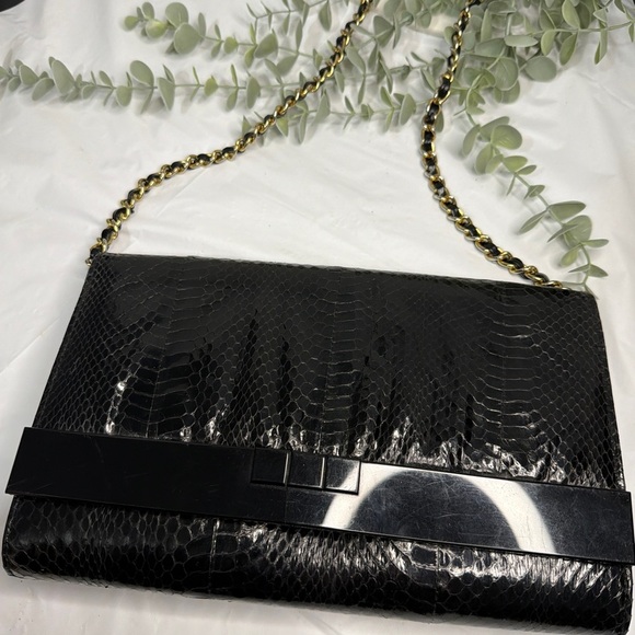 Black Snakeskin Clutch - Picture 3 of 8